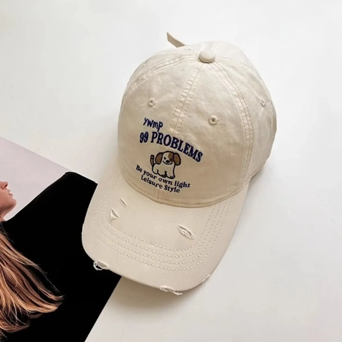 Dog Distressed Baseball Cap
