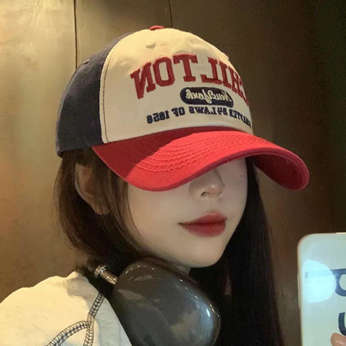 Embroidered Color Block Baseball Cap
