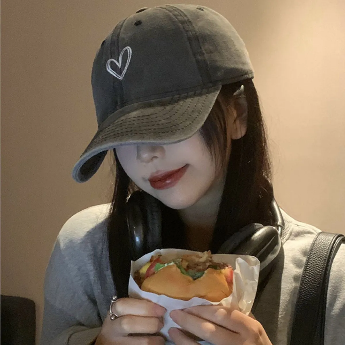 Embroidered Heart Baseball Cap 1