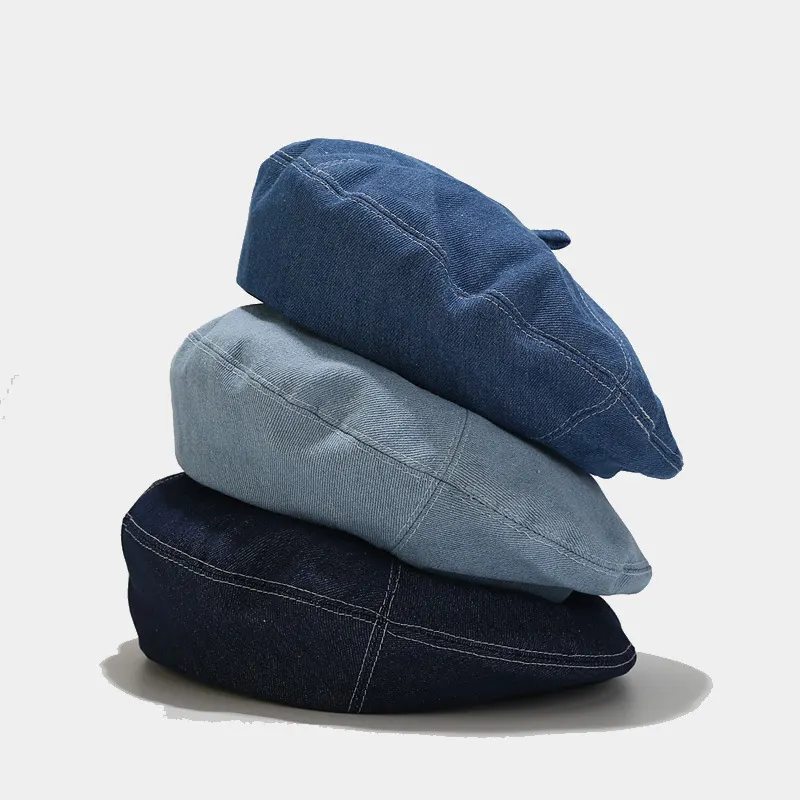 Vintage Style Denim Beret Hat